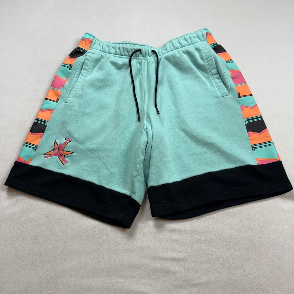 Jordan Jumpman AJ 11 Fleece Shorts Mens LG Tropical Twist Teal Black DD5279-307